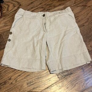 Mi Fresia Linen Khaki Shorts size 12